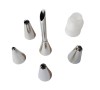 Set 7 Duiuri Inox Ornat Prajituri, Torturi + Pos Silicon, Adaptor - Varfuri Ascutite, Diverse Modele