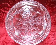 CASETA BOMBONIERA CRISTAL DECOR CU FLORI SI FLUTURI 12 CM foto