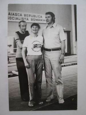 Rara! Fotografie 173 x 113 mm cu Bela Karolyi,antrenorul Nadiei Comăneci foto