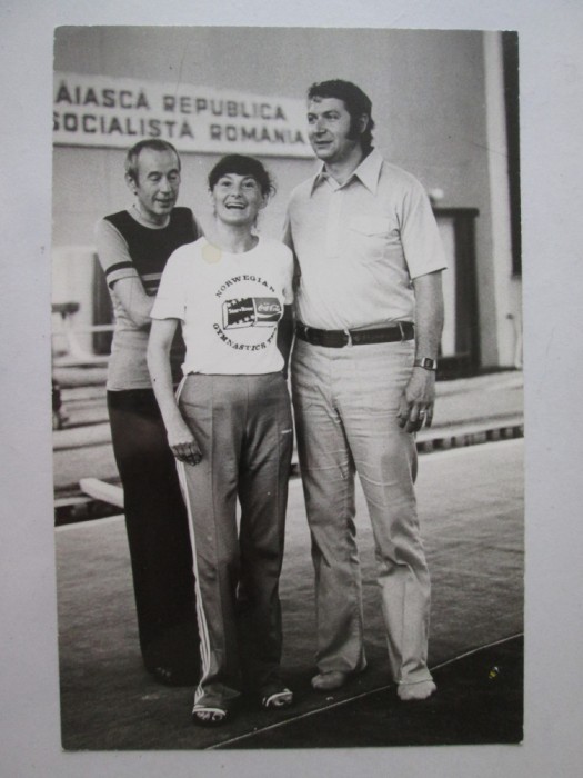 Rara! Fotografie 173 x 113 mm cu Bela Karolyi,antrenorul Nadiei Comăneci