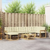 vidaXL Set de canapele de exterior cu pernă 8 pcs Alb și crem 3389708