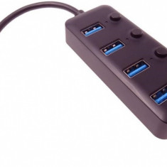 HUB USB 3.1-C la 4 x USB-A cu switch On/Off, KU31HUB08