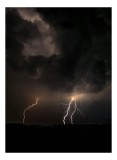 Tablou Canvas, "Furtună nocturnă cu fulgere intense", Fulger, Nor, Noapte, Furtună, Cer, Lumina, Intensitate, Dramatic, Natură, Putere., 26 x 39 cm, C