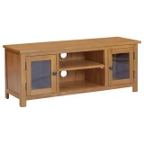Cumpara ieftin Comoda TV, 110x35x44 cm, lemn masiv de stejar