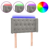 Cumpara ieftin Tablie de pat cu LED, gri deschis, 83x16x78/88 cm, catifea