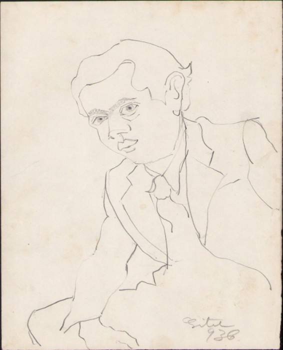 A1670 Schiță de Dimitrie &bdquo;Puiu&rdquo; Eitel, 1936, semnată