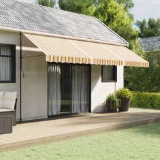 vidaXL P&acirc;nză de rezervă copertină, dungi multicolore, 5x3 m