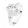 Inel de culoare argintie, zirconiu transparent &icirc;n formă de bob, brațe curbate - Marime inel: 50
