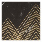 șervețele Masă, Model Marble, Negru, Detalii Aurii, 33x33cm, 2 Straturi, Set 12 Bucăți, Oem