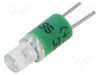 Lampă LED verde 28V EAO seria 19 cu 1 diodă