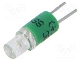 Lampă LED verde 28V EAO seria 19 cu 1 diodă
