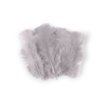 Set 20 pene decorative curca, lungime 10 - 15 cm, Gri deschis foto
