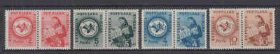 ROMANIA 1950 PORTO DUBLE POSTAS SERIE MNH foto