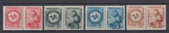 ROMANIA 1950 PORTO DUBLE POSTAS SERIE MNH
