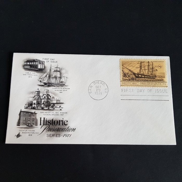 Plic Filatelic 1971 Seria Conservare Istorică SUA