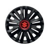 Set 4 capace roti Negre Cu Inel Rosu Royal R16 Compatibil Cu Suzuki, Autohelix MSA