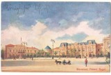 SV * BUCURESTI * PALATUL REGAL * Circulata 1917 (tip Litho) * 2 Stampile Front WWI, Printata, Fotografie