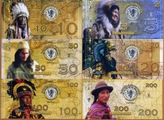 !!! RARR : COLUMBIA , CLUB DE LA MONEDA MEDELLIN - NATIVI AMERICANI 5;10;20;50;100;200 DRAGONES 2016 - UNC