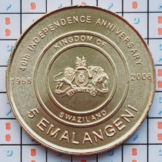 Swaziland 5 Emalangeni 2008 UNC - Mswati III (Independence) - km 54 - A028