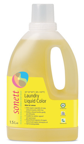 Detergent Ecologic Lichid pentru Rufe Colorate - Menta Si Lamaie 1.5L Sonett