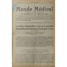 LE MONDE MEDICAL , REVUE INTERNATIONALE DE MEDECINE .., ANUL 36 , COLIGAT DE 12 NUMERE , AN INTREG , 1926