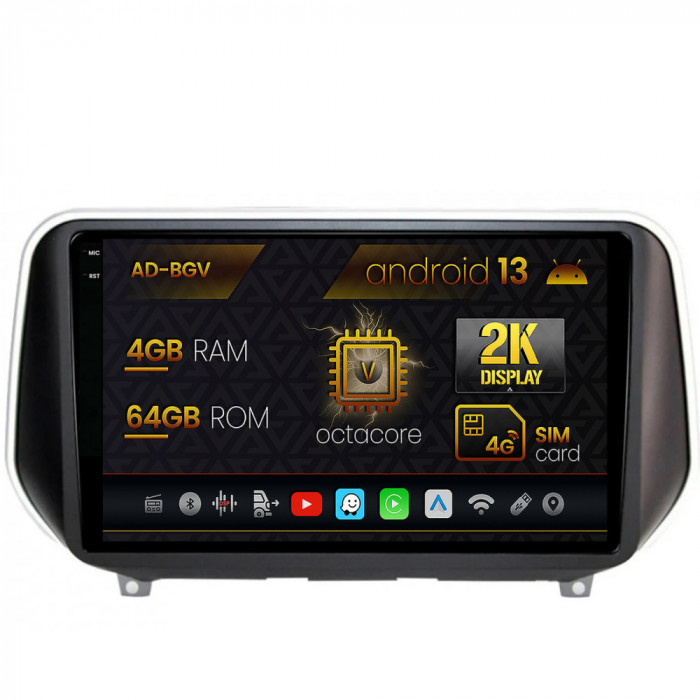 Navigatie Hyundai Santa Fe (2018-Prezent), Android 13, V-Octacore 4GB RAM + 64GB ROM, 9.5 Inch - AD-BGV9004+AD-BGRKIT223