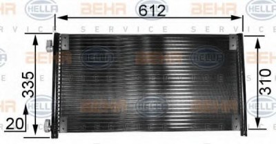 Condensator / Radiator aer conditionat FIAT PUNTO Van (188AX) (2000 - 2009) HELLA 8FC 351 038-311 foto