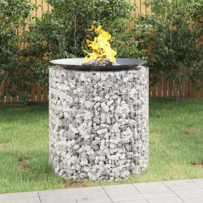 vidaXL Vatră de foc din gabion &amp;Oslash; 100 cm, fier galvanizat foto