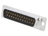 25-Pin Solder Cup Connector, Gold Flash, TE Connectivity