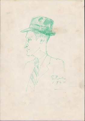 A1682 Schiță de Dimitrie &amp;bdquo;Puiu&amp;rdquo; Eitel, 1940, semnată foto