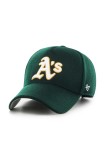 47 brand șapcă din amestec de l&acirc;nă MLB Oakland Athletics culoarea verde, cu imprimeu, B-CHSMD18WIS-DG