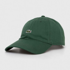 Lacoste șapcă de baseball din bumbac culoarea verde, cu imprimeu RK0491-031