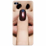Husa silicon pentru Huawei Y9 2018, Finger Purple Nailpolish Girl Lips