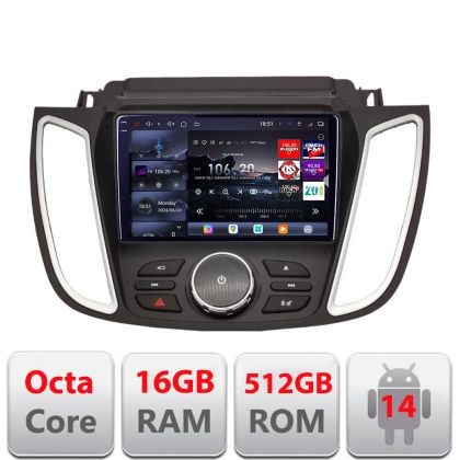 Navigatie Ford Kuga 2015-2020 SYNC2 si SYNC3 8 core QLED 2K 16+512 360 Android Waze USB Navigatie Internet Youtube Radio Edotec CarStore Technology