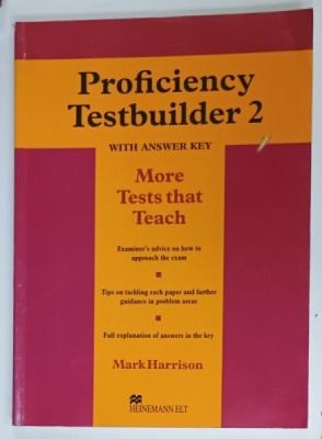 PROFICIENCY TESTBUILDER 2 , WITH ANSWER KEY by MARK HARRISON , 1998 foto