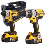 DeWalt DCD796 + DCF887 - Masina de gaurit si insurubat cu percutie 70 Nm + Masina de insurubat cu impact 205 Nm M5-M14 2 acumulatori Li-Ion 18 V 5 Ah