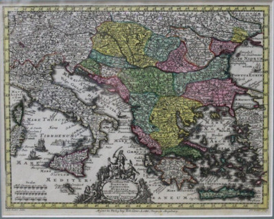 Weyerman, Jacob Christoph, Novissima Tabula Danubii - Harta Dunarii 1744 foto