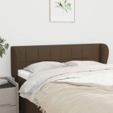 vidaXL Tăblie de pat cu aripioare maro &icirc;nchis 147x23x78/88 cm textil