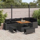 Cumpara ieftin Set de canapele pentru gradina 11 buc. 9-Numar de locuri Negru