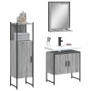 Gossi set dulapuri de baie, 3 piese, gri sonoma, lemn prelucrat