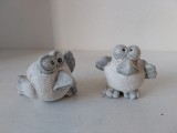 Lot 2 pasari - figurine ceramice, hand-made, lucrate manual, foarte haioase si decorative, cca9x7cm