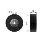 GATES T36135 FleetRunner&trade; Rola ghidare/conducere, curea transmisie