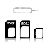 Techsuit - Nano SIM Adapter Unlimited Innovation - All in One Nano &amp;amp; Micro SIM Converter Kit + Steel Tray Eject Pin - Black