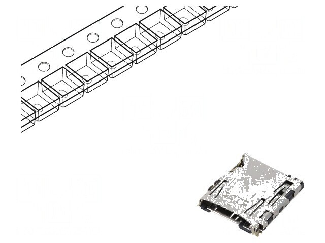 Conector microSD push-push pentru montare pe placa superioară