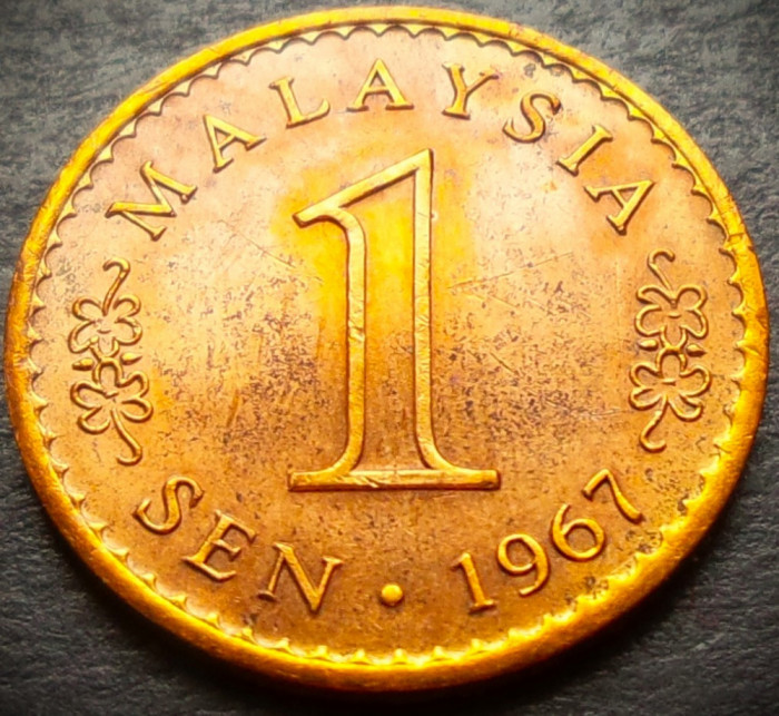 Moneda 1 SEN - MALAEZIA, anul 1967 * cod 3321 A