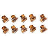 Set 10 Clame Păr Femei, Maro Lucios, 2cm, Plastic