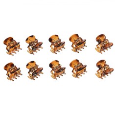 Set 10 Clame Păr Femei, Maro Lucios, 2cm, Plastic