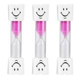 Cumpara ieftin Set 3 clepsidre pentru perierea dintilor, 3 minute, 10 x 2.5 cm, roz