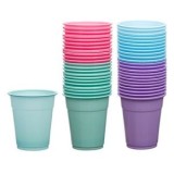 Set 45 de Pahare din Plastic, 300 ml, 4 Culori Pastelate, CMCLASS