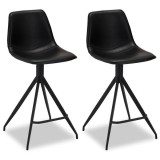 Set of 2 Black Bar Chairs Isabel